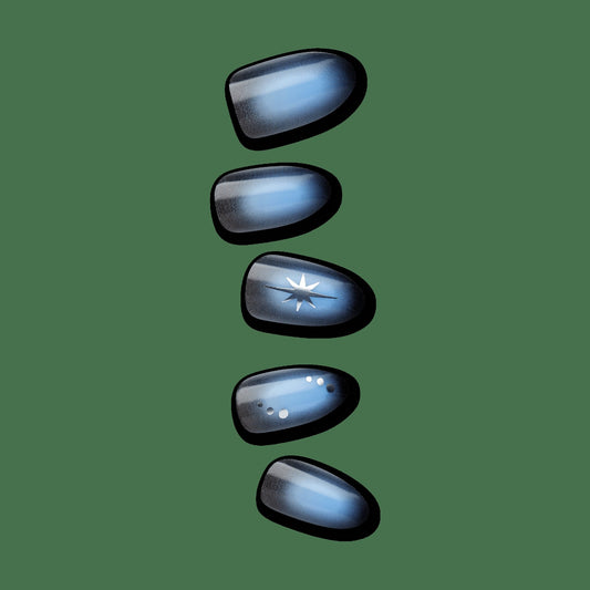 Impress Design No Glue Fake Press On Nails - Lovesome | Design, Blue, Medium, Almond, Manicure