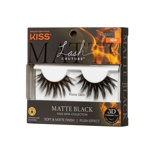 Kiss Halloween 3D Matte False Eyelashes - Matte Satin | 1 Pair, Strip Lashes, 16mm
