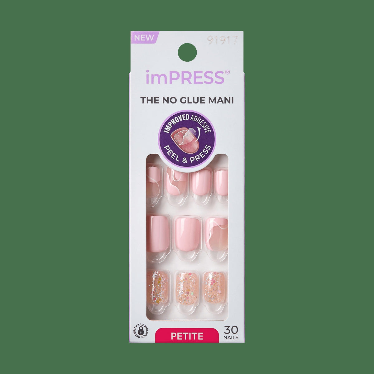 Impress Design No Glue Fake Press On Nails - This Feeling | Design, Pink, Petite, Squoval, Manicure