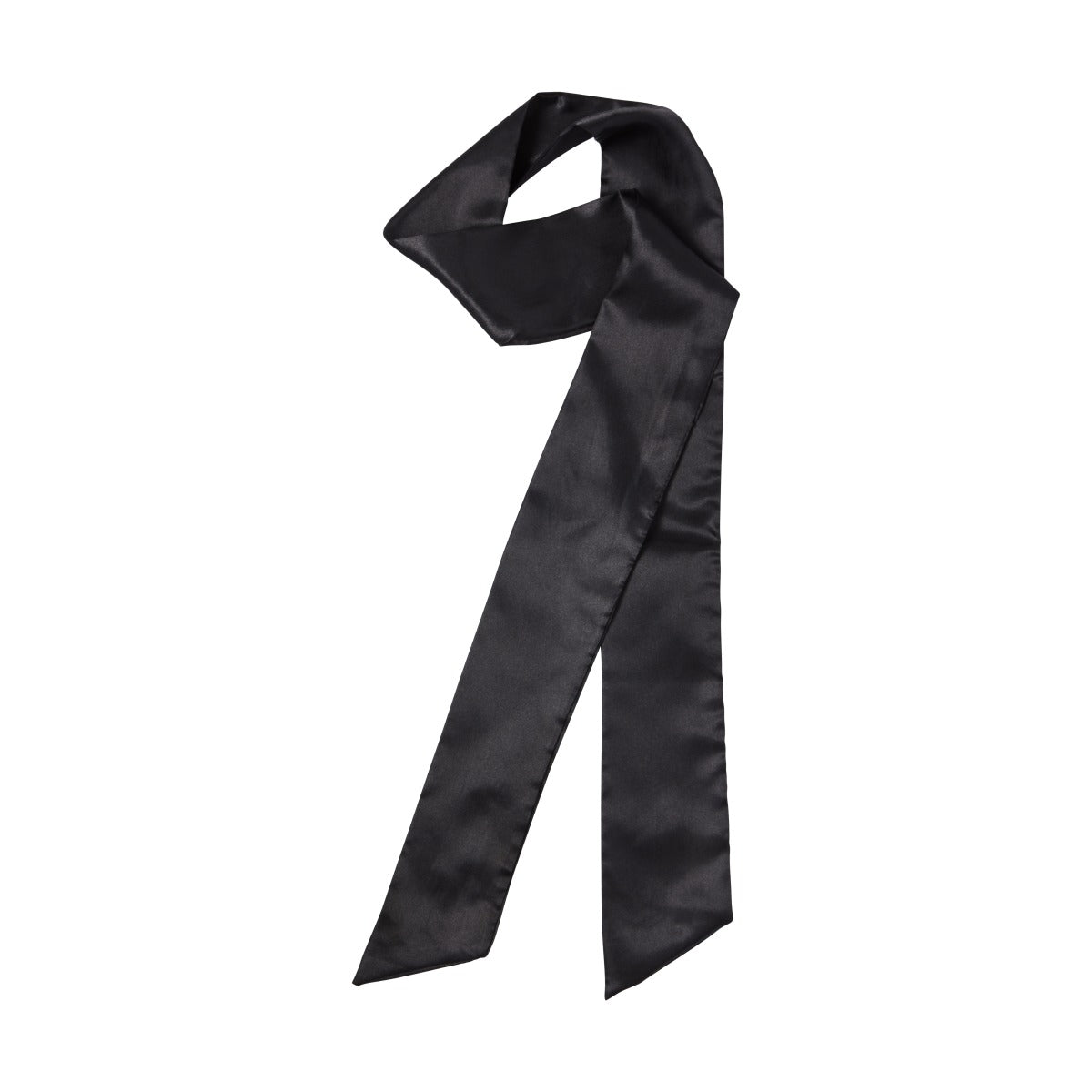 Kiss Colors & Care Silky Satin Edge Scarf - Black | Head Scarf, Hair Scarf, 60"L x 4"W, Hair Accessories