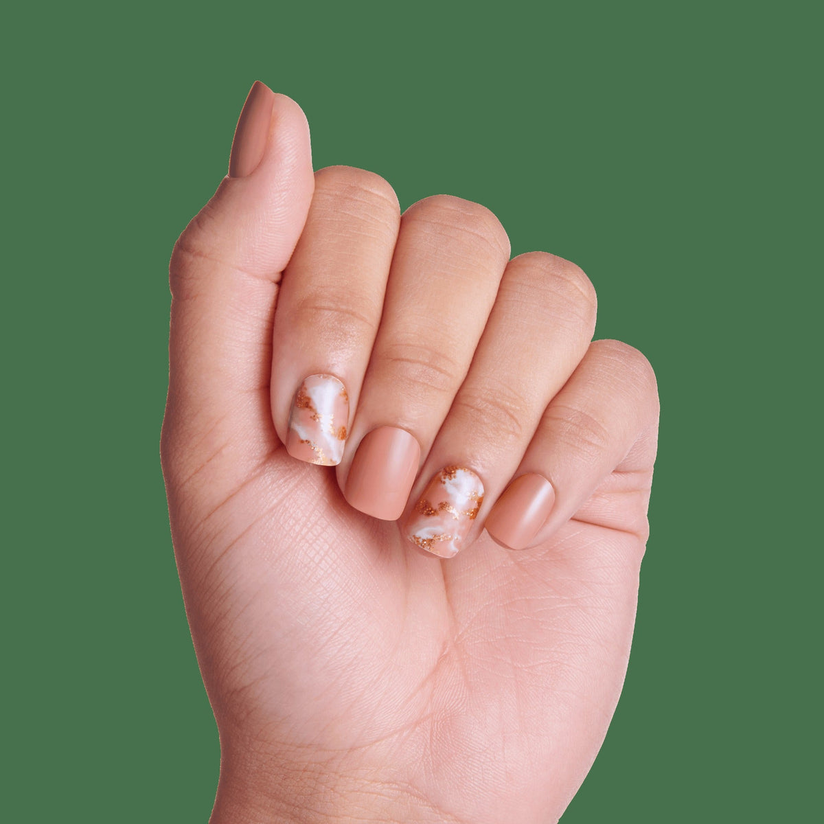 Impress Design No Glue Fake Press On Nails - Kingdom | Design, Pink, Short, Squoval, Manicure