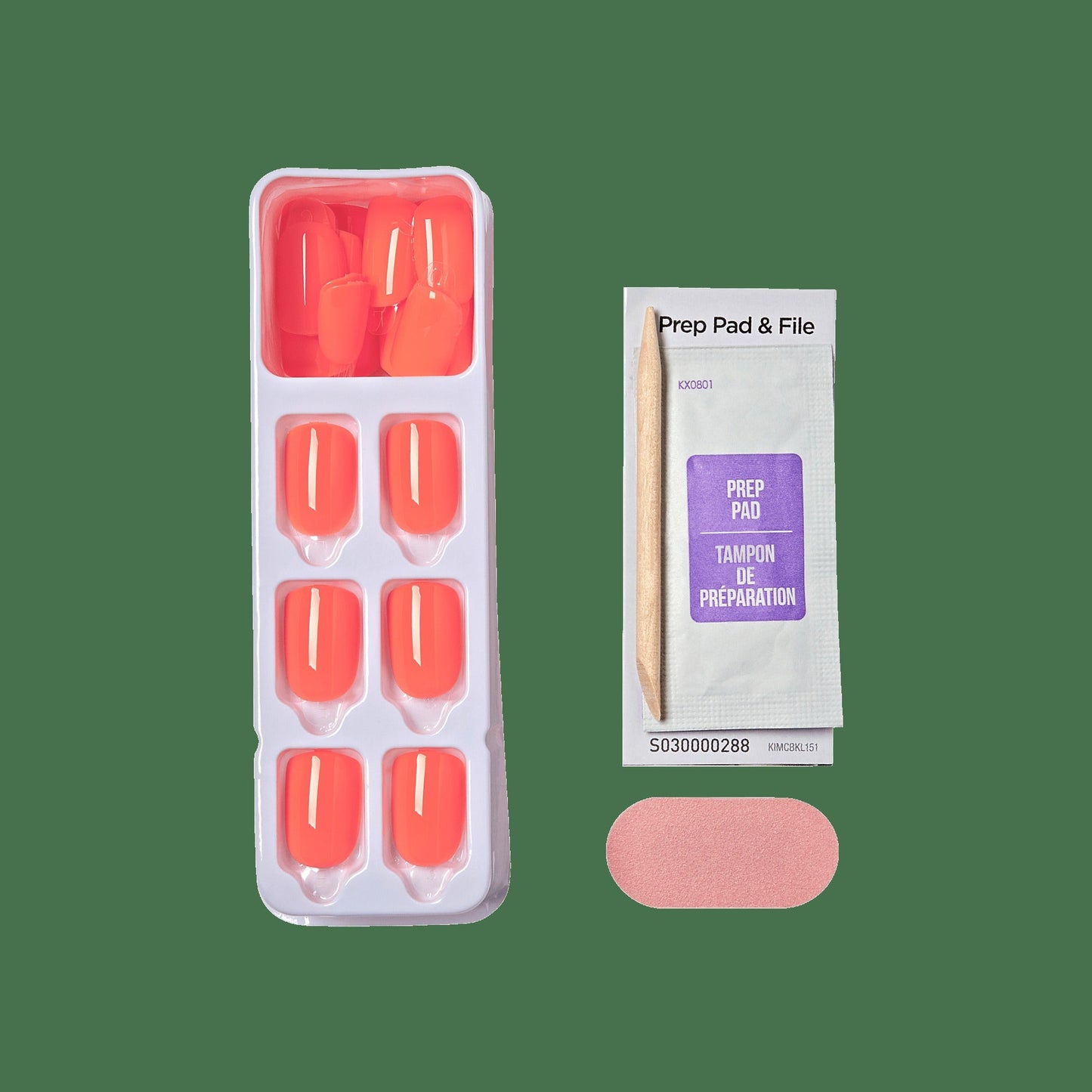 Impress Color No Glue Fake Press On Nails - Happier Vibes | Solid, Orange, Short, Squoval, Manicure