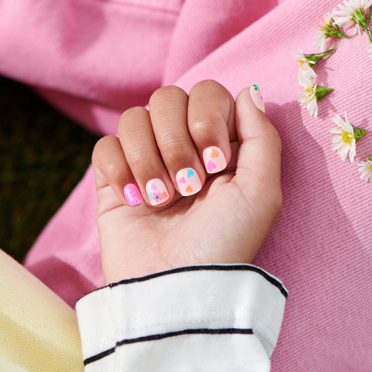 Impress Kids No Glue Fake Press On Nails - Hoppy Fun | Design, Multicolor, Kids, Squoval, Manicure