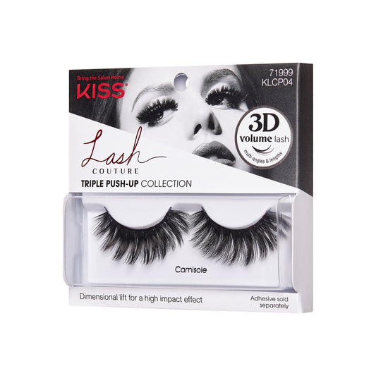 Kiss Lash Couture Triple Push-Up False Eyelashes - Camisole | 1 Pair, Strip Lashes, 14mm