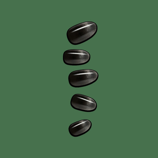 colorFX by Impress No Glue Fake Press On Nails - Best Wishes | Solid, Black, Medium, Oval, Manicure