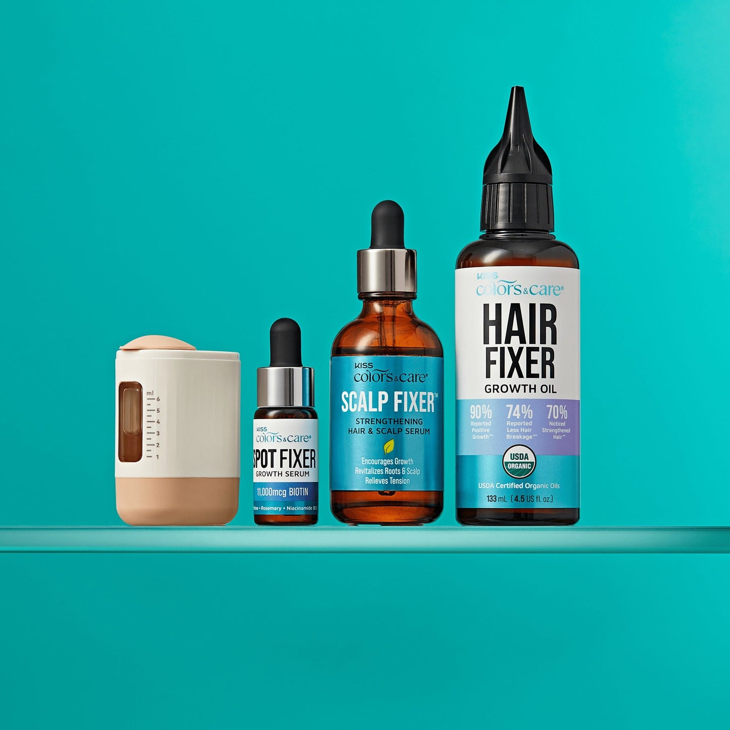 Kiss Colors & Care Hair Growth Trio + Scalp Stimulating Applicator | Healthy Hair Fixation Trio, Gift Set, Includes Scalp Stimulator, Hair Care