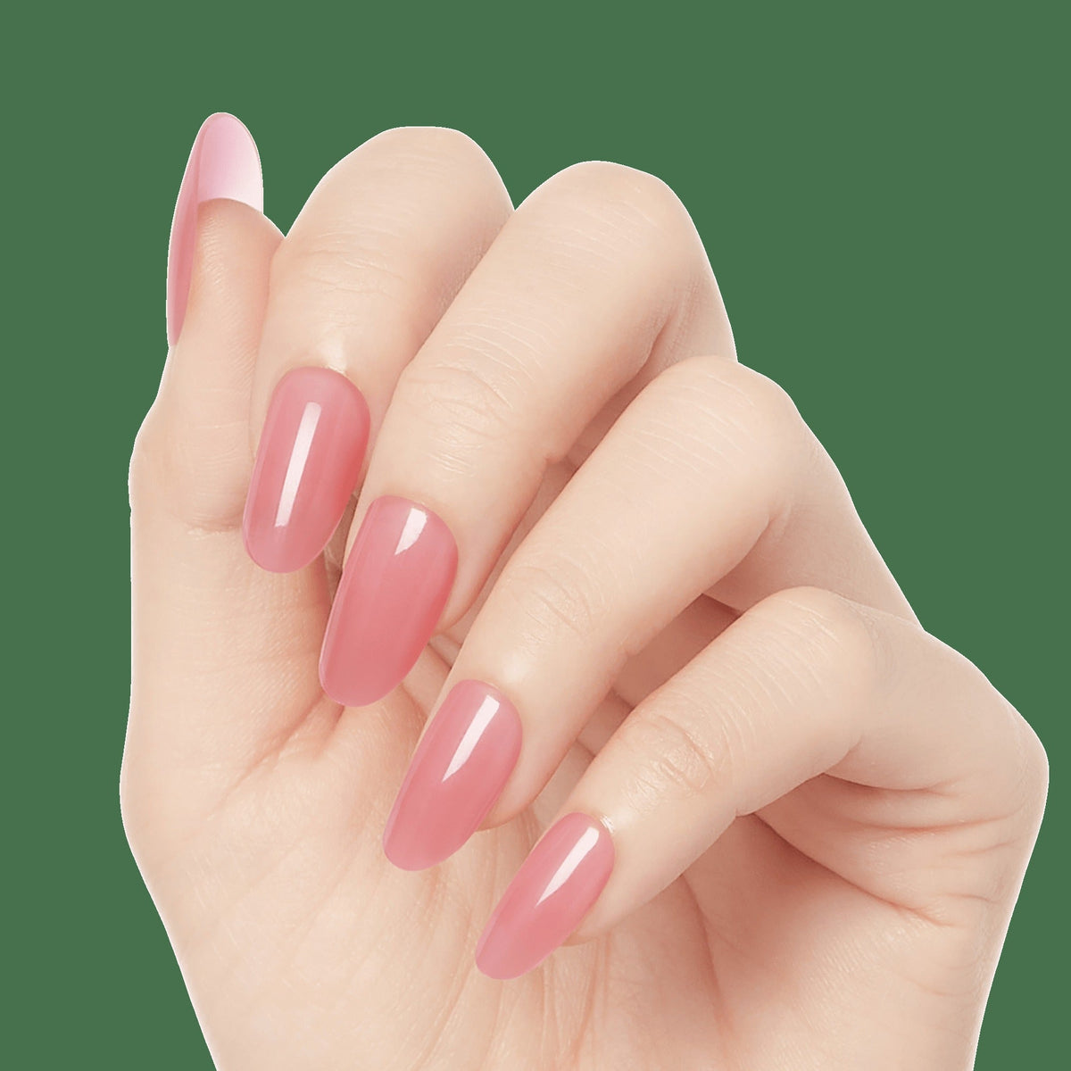 Kiss Salon X-tend Color Press On Soft Gel Nails - A Happy Day | Solid, Pink, Medium, Oval