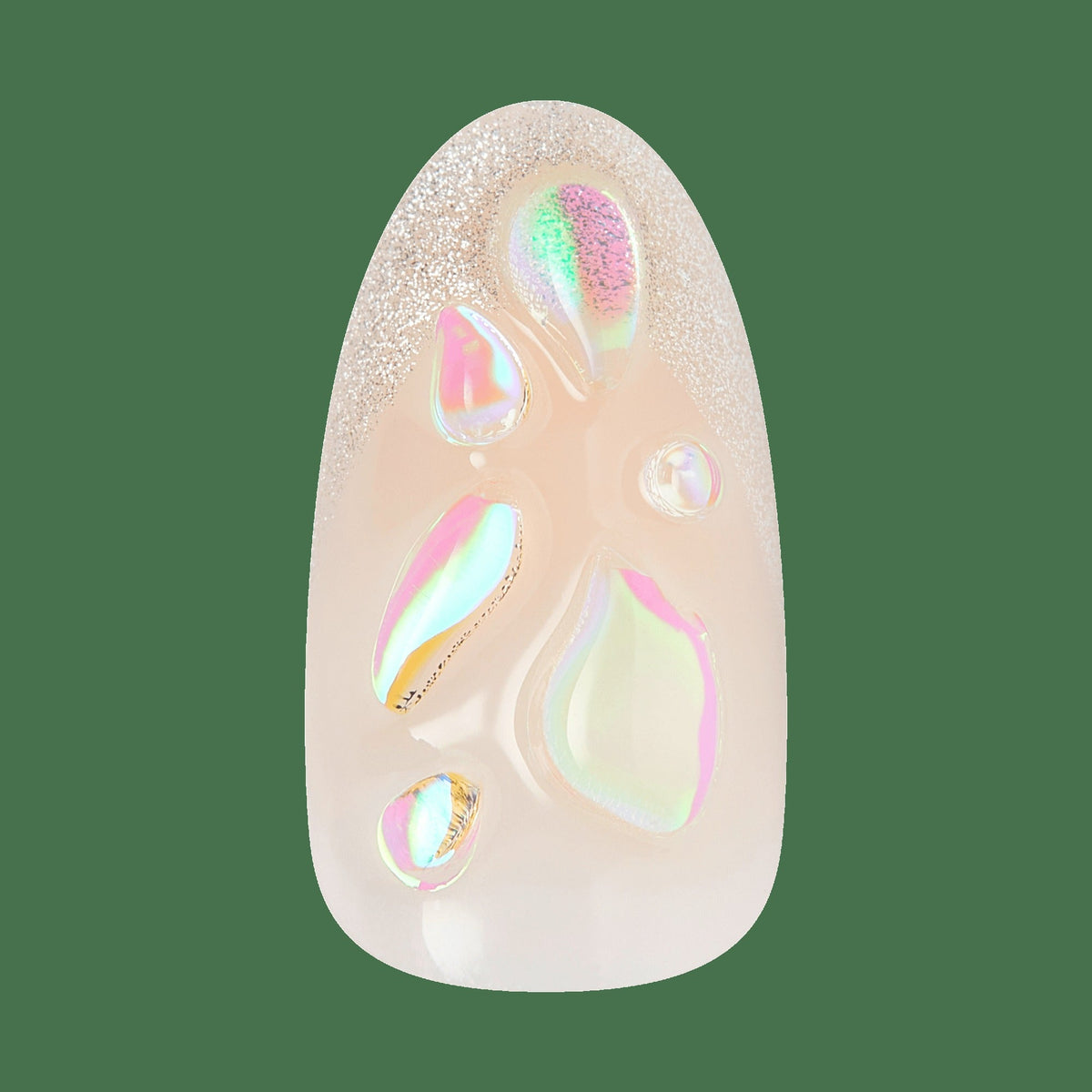 Kiss Nail Drip Press On Fake Glue Nails - Vivid | 3D & Jewel Design, Pink, Medium, Almond