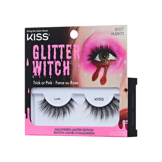 Kiss Halloween False Eyelashes - Lure | 1 Pair, Strip Lashes, 12mm