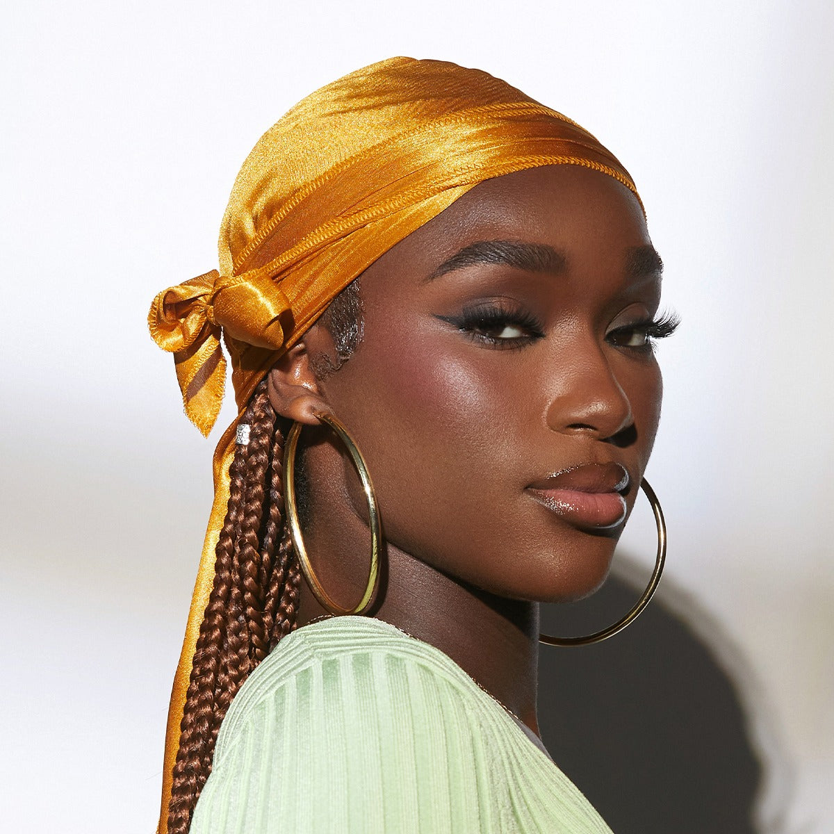 Kiss Colors & Care Power Wave Satin Durag - Gold | Silk Durag, Wave Cap, One Size, Hair Accessories