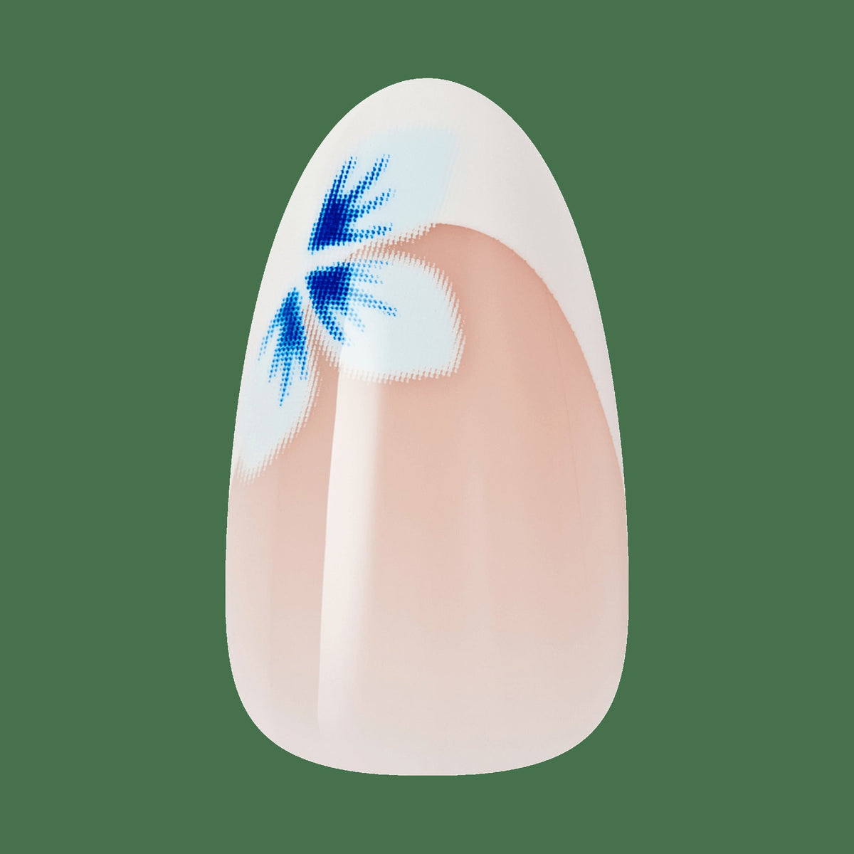 Kiss Glam Jeweled Press On Fake Glue Nails - Summer Drip | 3D & Jewel French Design, Blue & White, Medium, Almond