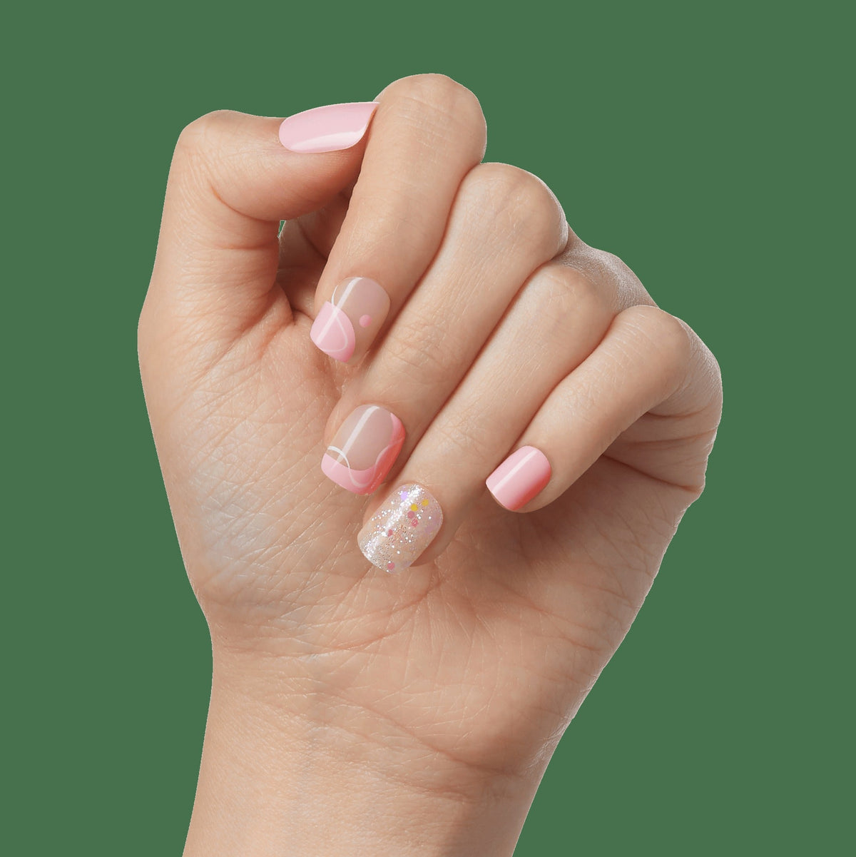 Impress Design No Glue Fake Press On Nails - This Feeling | Design, Pink, Petite, Squoval, Manicure