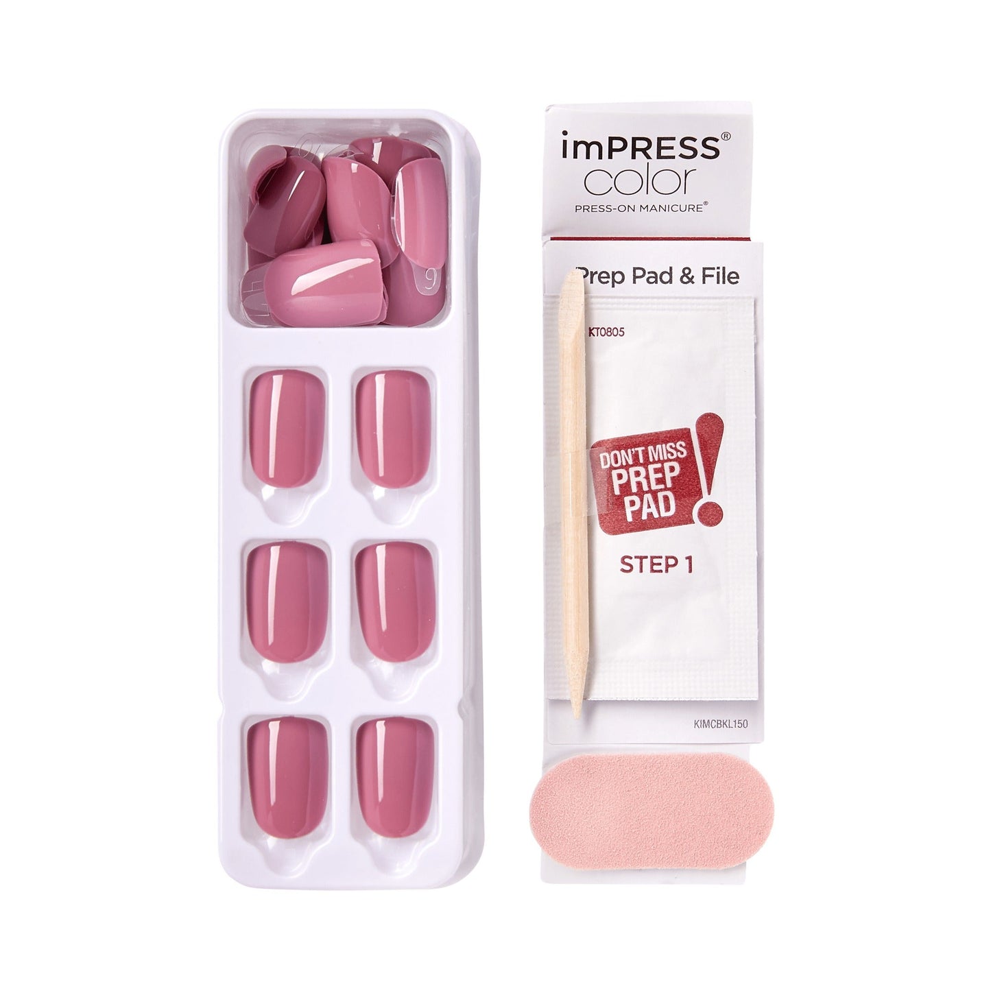 Impress Color No Glue Fake Press On Nails - Petal Pink | Solid, Pink, Short, Squoval, Manicure