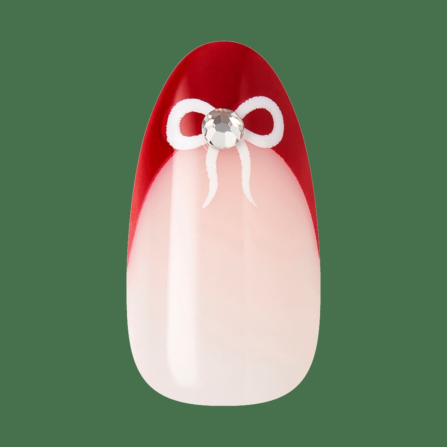Impress Design No Glue Fake Press On Nails - Buzz | French Design, Red, Medium, Almond, Manicure