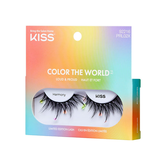 Kiss 'Color The World' Pride False Eyelashes - Harmony | 1 Pair, Strip Lashes, 18mm