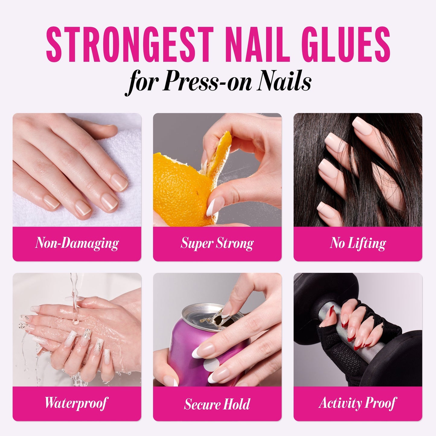 Kiss PowerFlex Brush-On Fake Nail Glue - 0.17 oz. | Nail Adhesive, Press-On Glue, Applies Like Polish, Lasting Wear