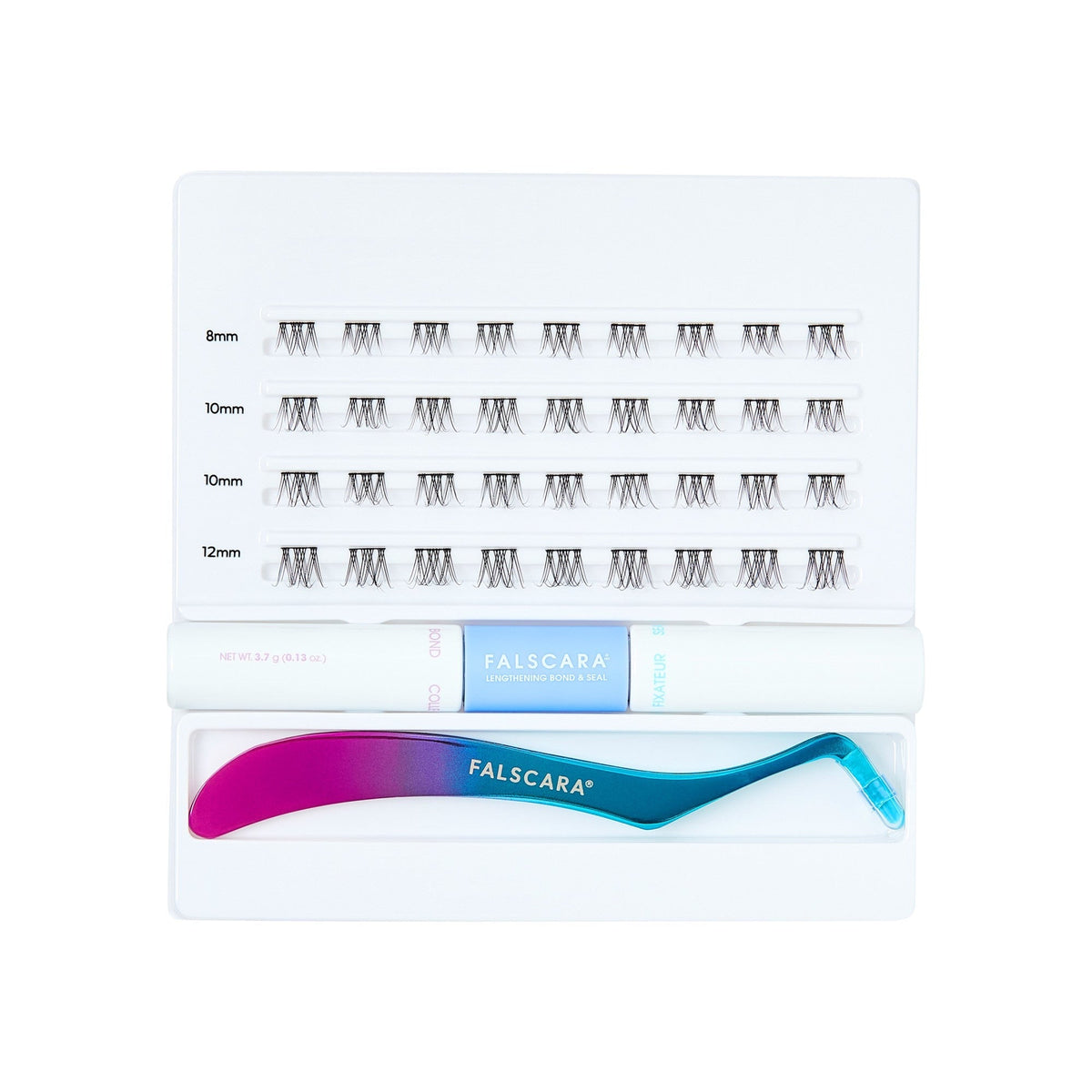 Falscara Ultra Natural Essentials Kit | DIY False Lash Extensions, Cluster Lash, Wispy Lashes, 36 Wisps, 8mm-12mm
