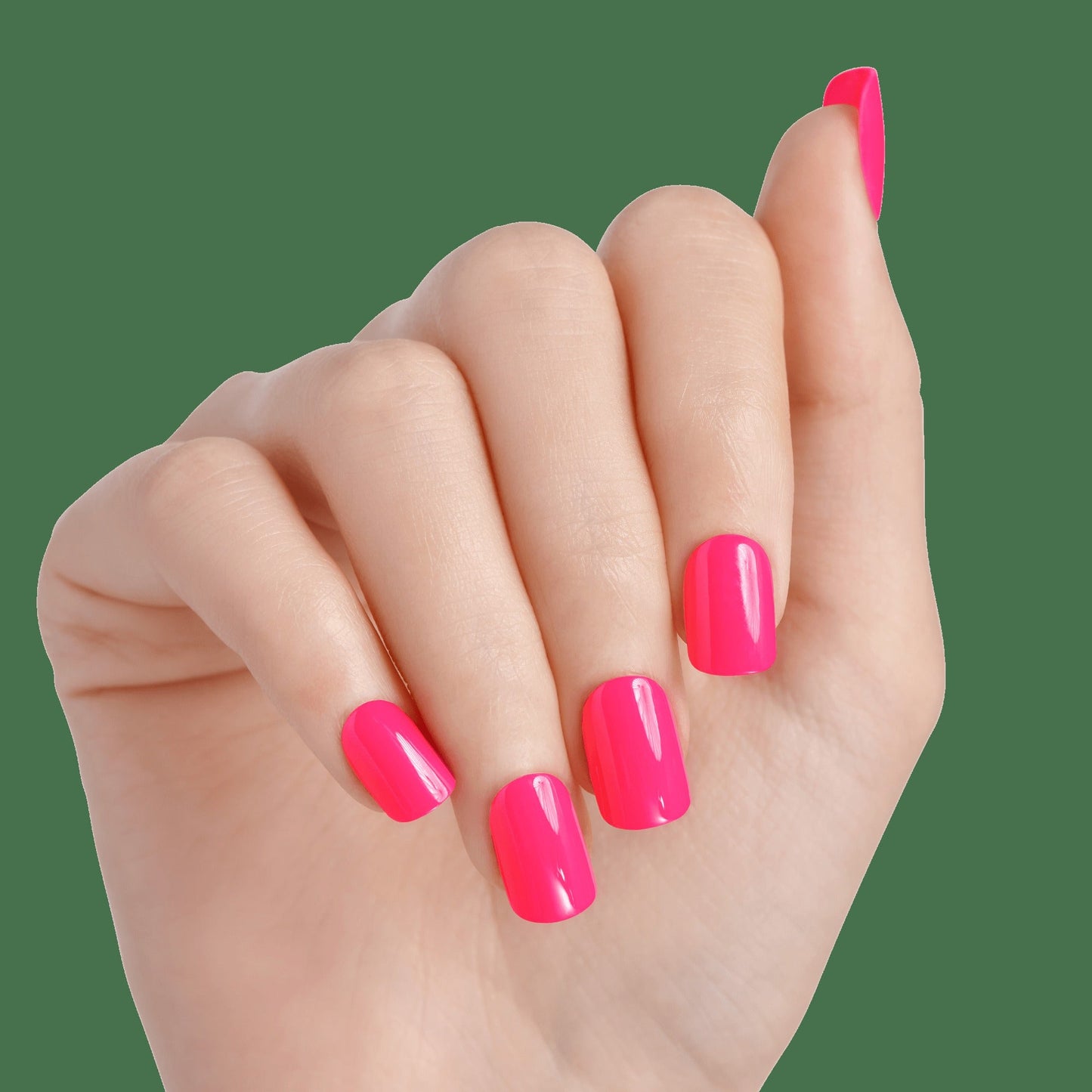 Impress Color No Glue Fake Press On Nails - Melting | Solid, Pink, Short, Squoval, Manicure