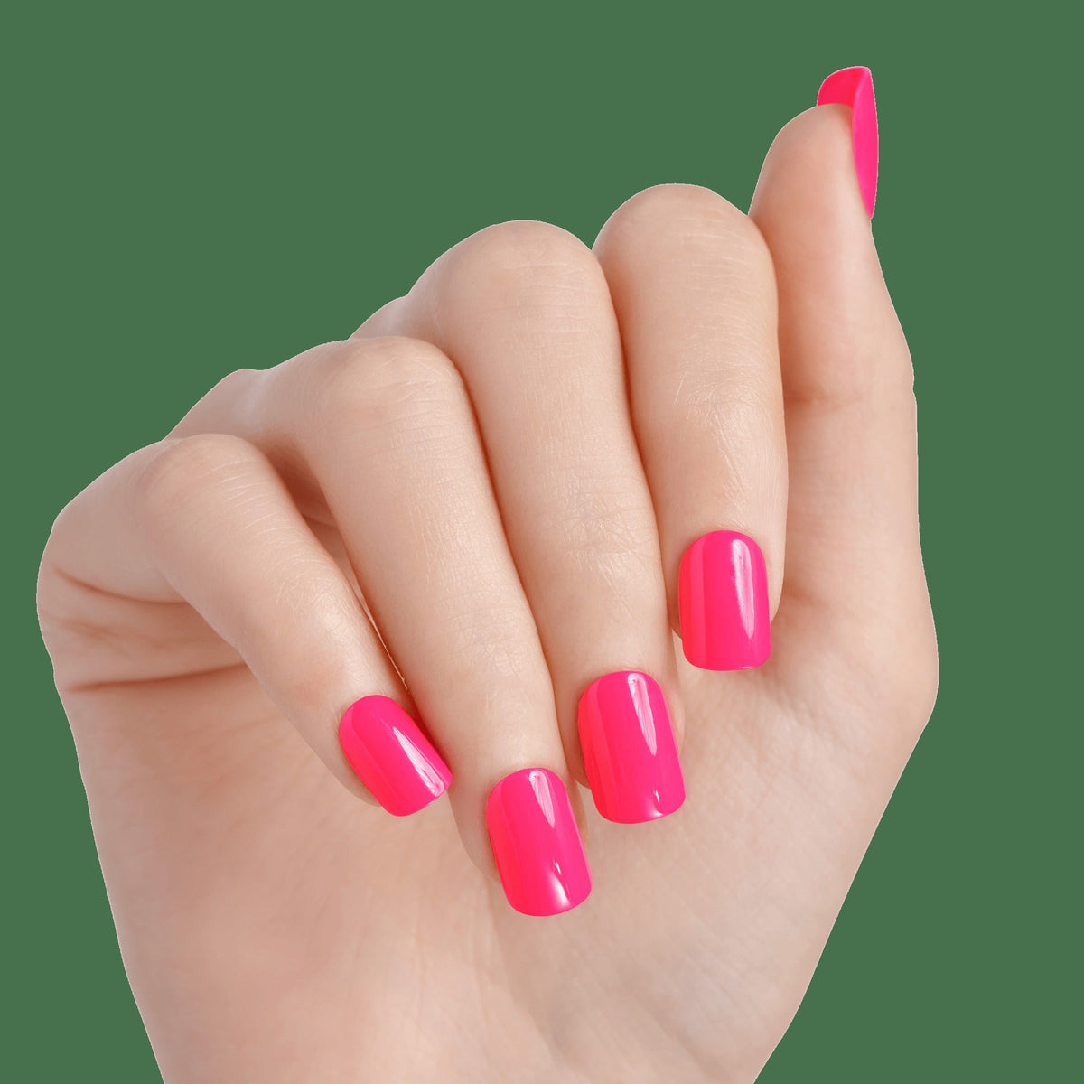 Impress Color No Glue Fake Press On Nails - Melting | Solid, Pink, Short, Squoval, Manicure