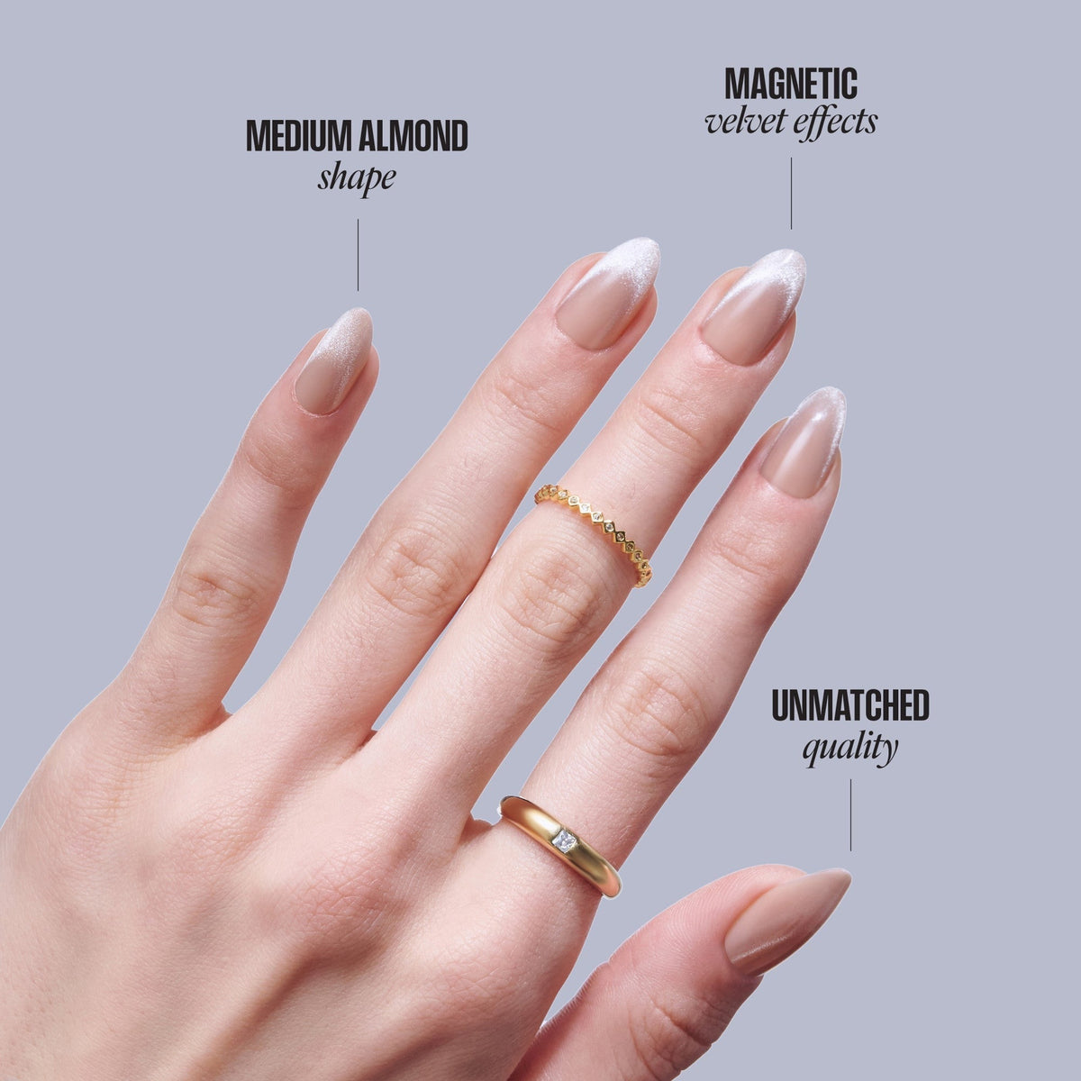 Kiss Core Magnetic Press On Fake Glue Nails - Amazon Falls | Magnetic, Beige, Medium, Almond