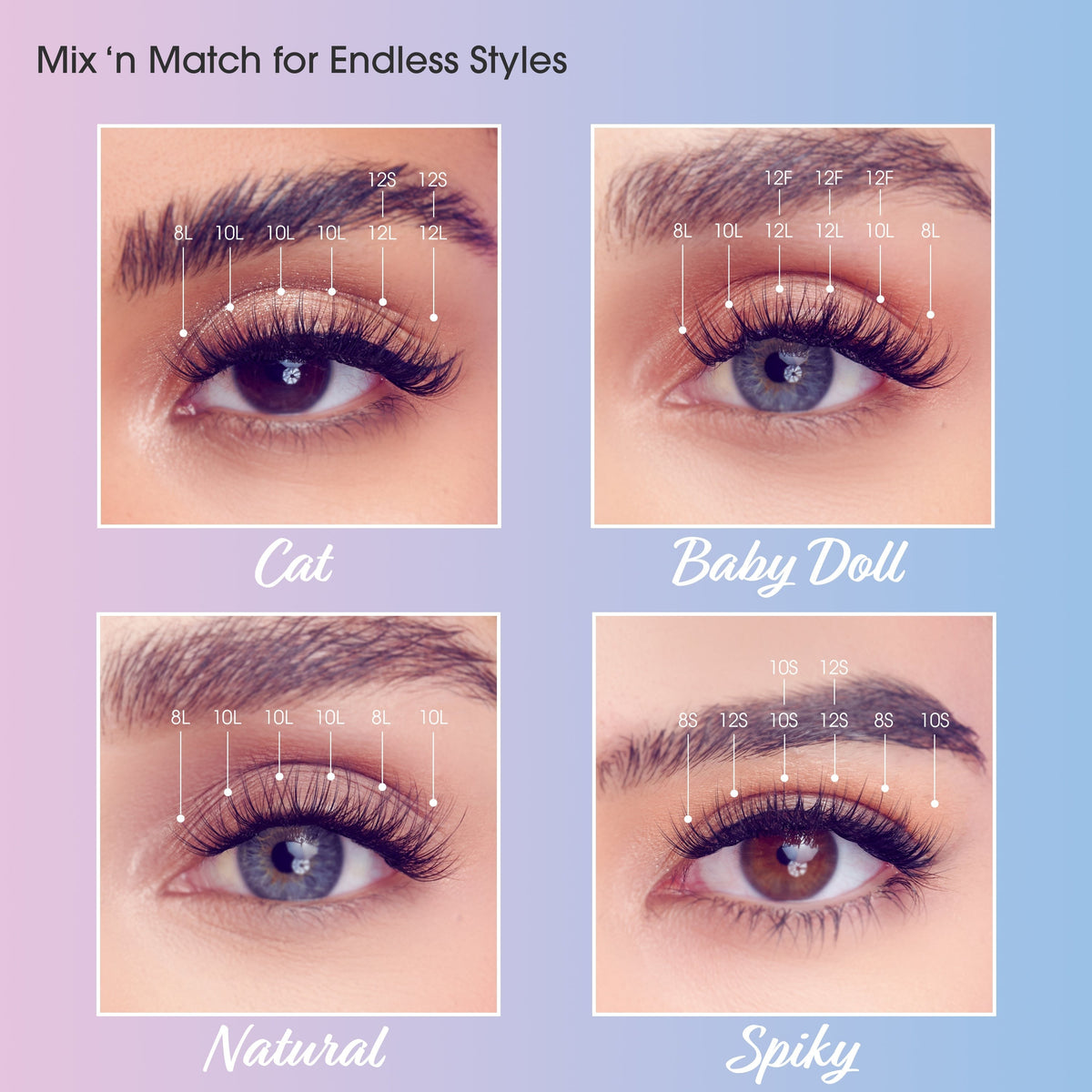 Falscara Studio Lash Extension Kit - Xtra Volume | DIY False Lash Extensions, Full Glam, Cluster Lash, Wispy Lashes, 54 Wisps, 10mm-14mm