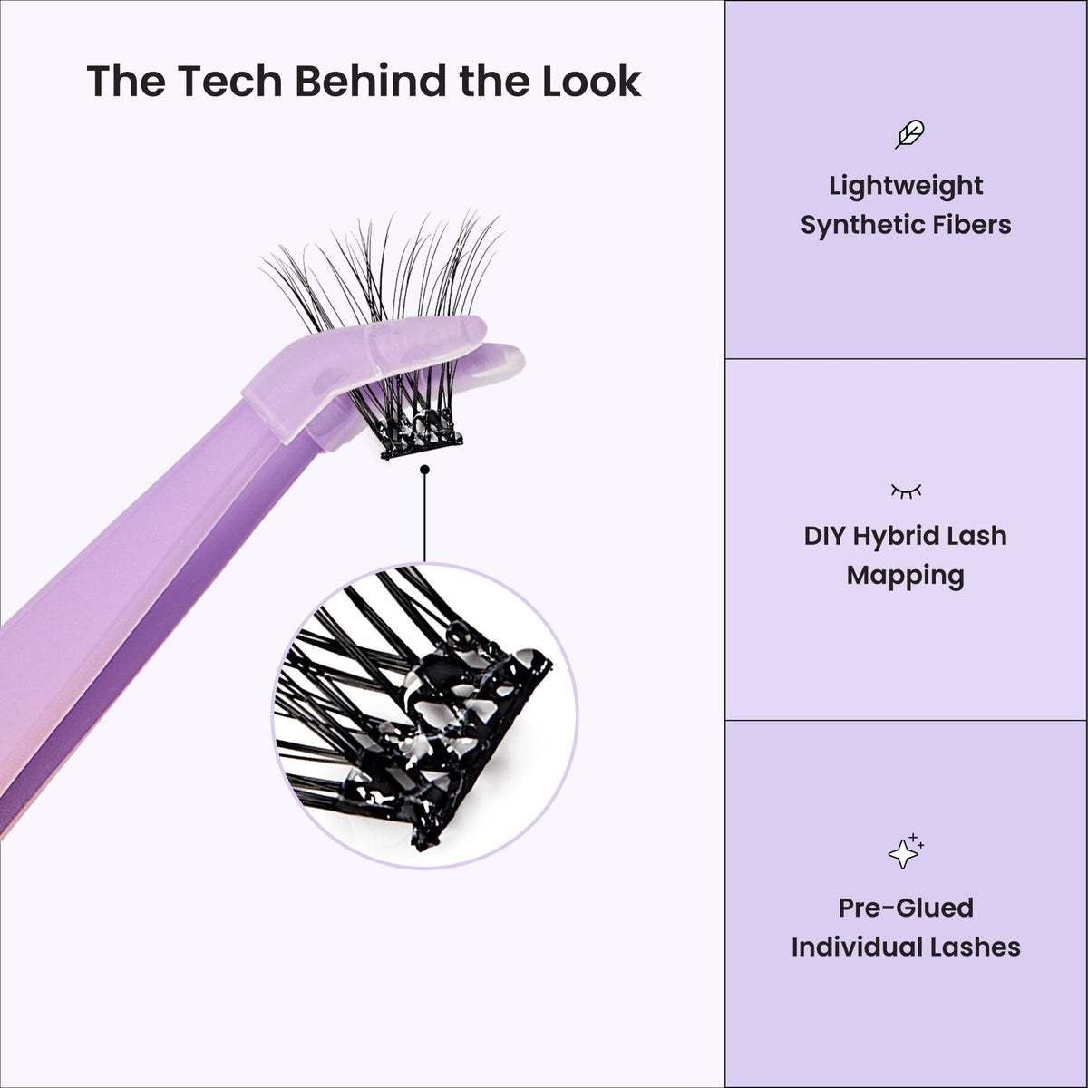 Impress Falsies Pre-Glued Individual False Eyelashes Multipack- Classic Wispy | 60 Lash Clusters, 8mm-16mm