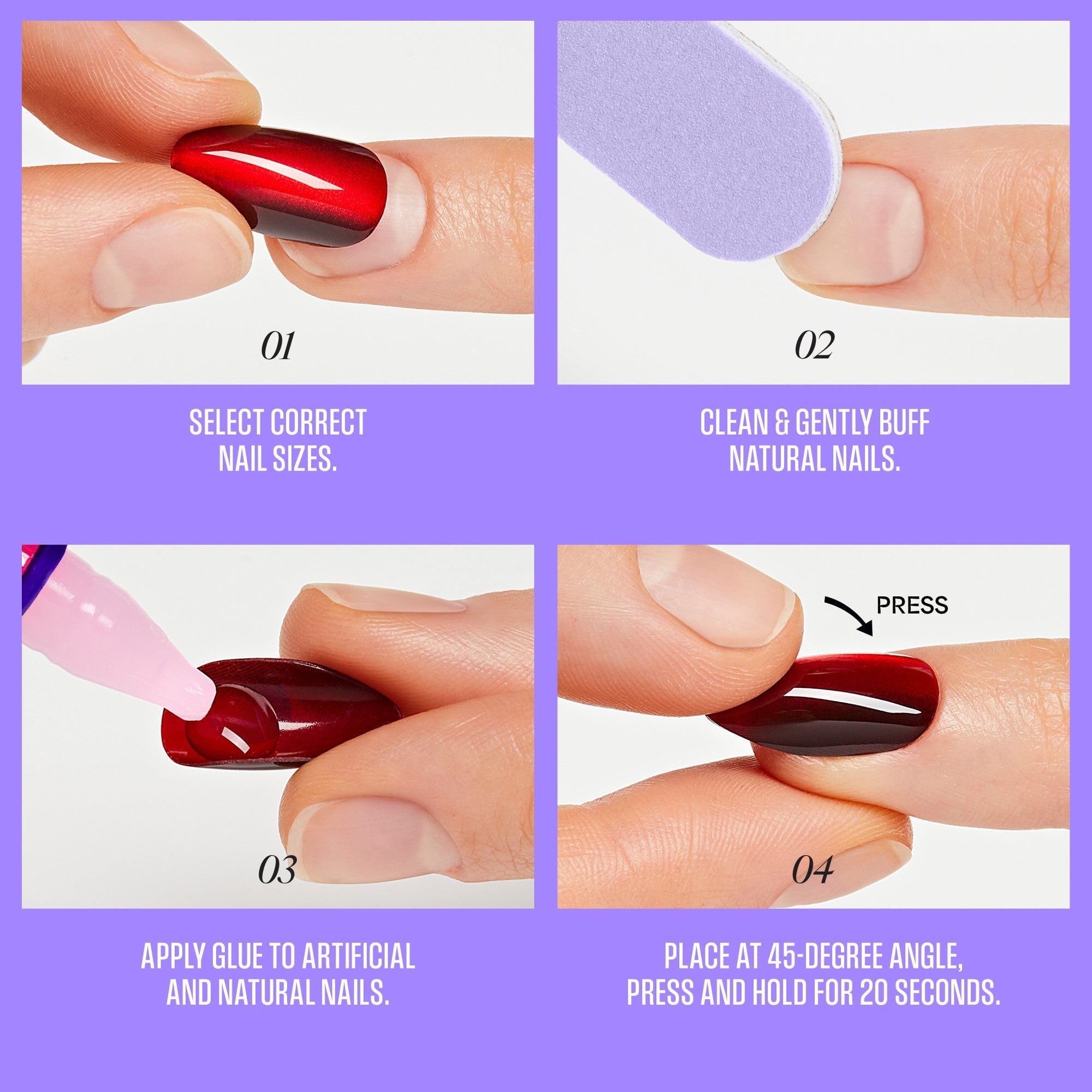 Kiss Core Design Press On Fake Glue Nails - Stay In Touch | Design, Multicolor, Medium, Almond