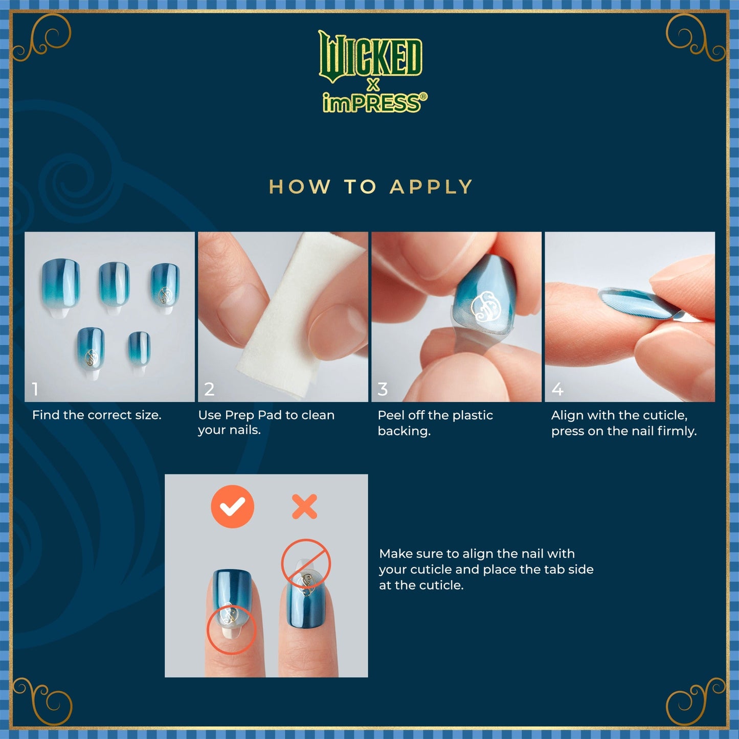 WICKED X Impress | Always Been Green | French Design, Green, Medium, Oval, Manicure