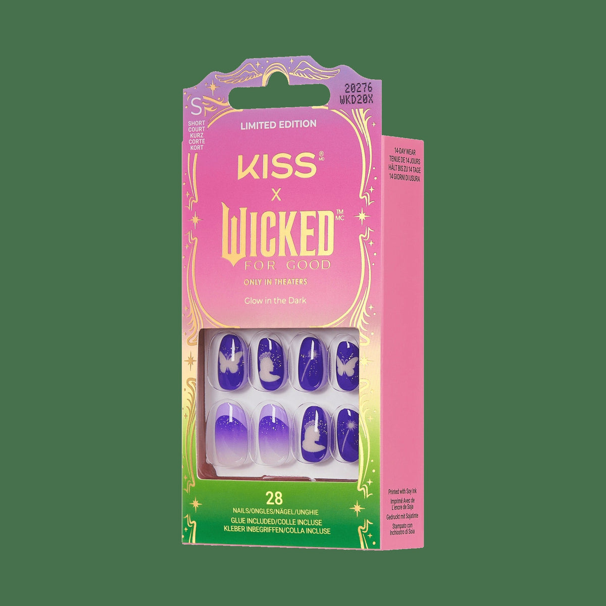 Kiss X WICKED: FOR GOOD | Glow With Glinda | Design, Purple, Short, Oval