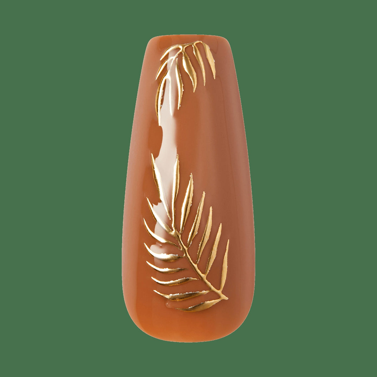 Kiss Glam Jeweled Press On Fake Glue Nails - Golden Hour Glam | 3D & Jewel Design, Brown, Long, Coffin
