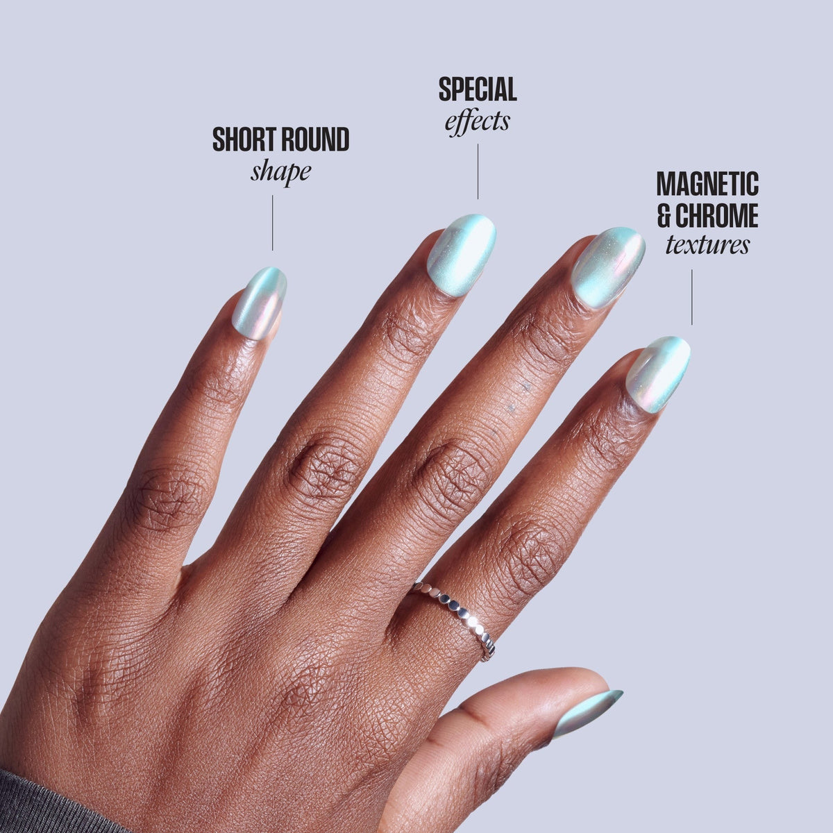 Kiss Glam Embellished Press On Fake Glue Nails - Celestique | Design, Blue, Short, Round