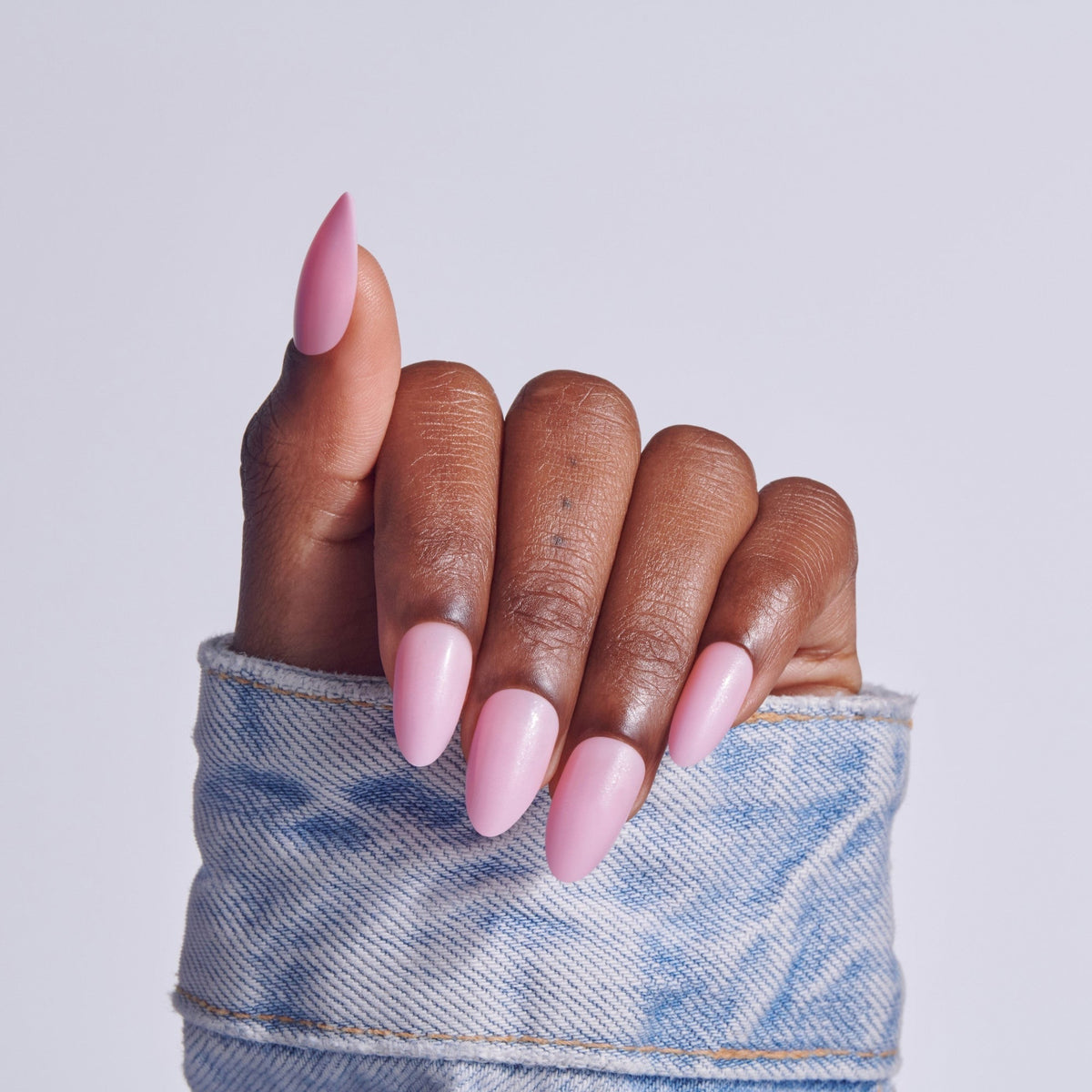 Kiss Core Color Press On Fake Glue Nails - Lilt | Solid, Pink, Medium, Almond