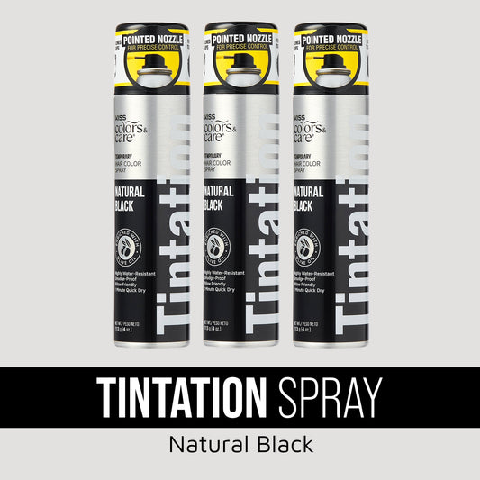 Kiss Colors & Care Tintation Spray Natural Black Bundle - 3 Pack