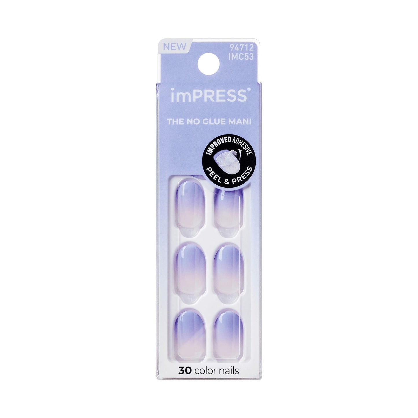 Impress Color No Glue Fake Press On Nails - Friendzone | Design, Purple, Short, Oval, Manicure