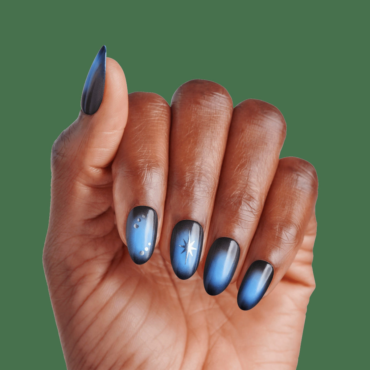Impress Design No Glue Fake Press On Nails - Lovesome | Design, Blue, Medium, Almond, Manicure