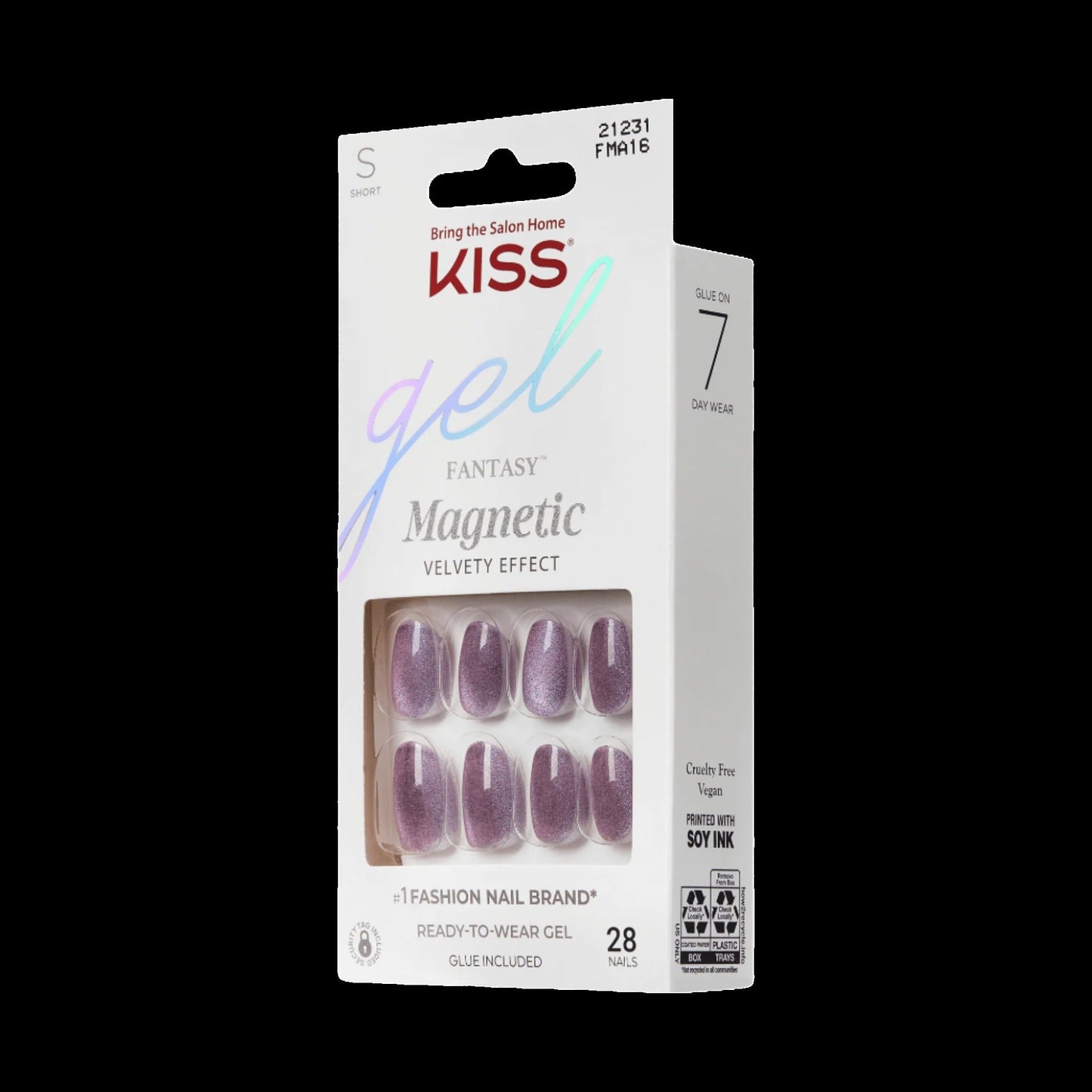 Kiss Gel Fantasy Magnetic Press On Glue Nails - Velvet Spark