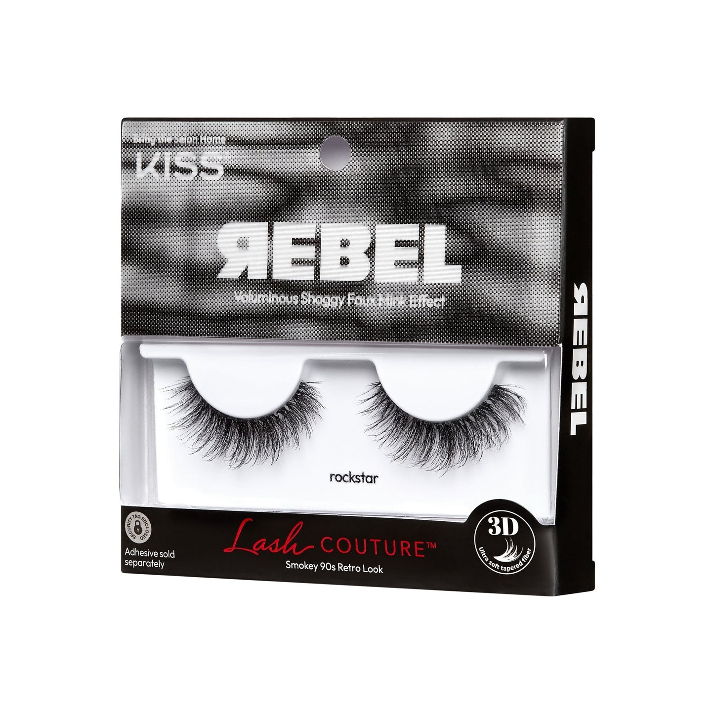 Kiss Lash Couture Rebel Collection False Eyelashes - rockstar | 1 Pair, Strip Lashes, 12mm
