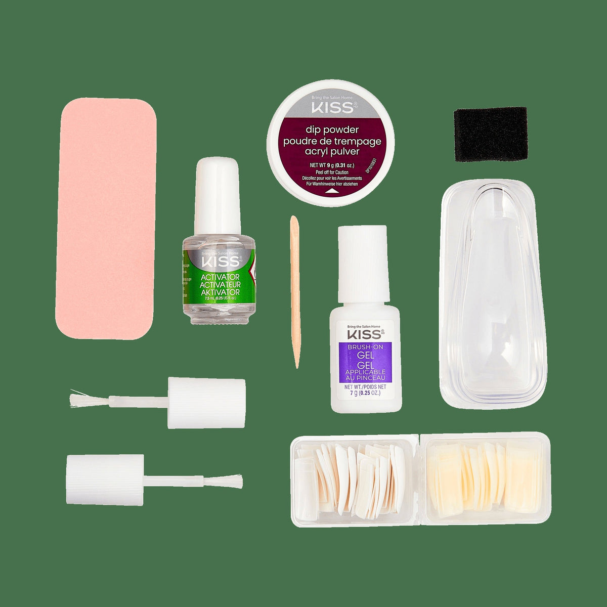 Kiss Salon Dip Professional Dipping System | 40 French & Natural Acrylic Tips, Starter Kit, Salon Dip, Dip Powder