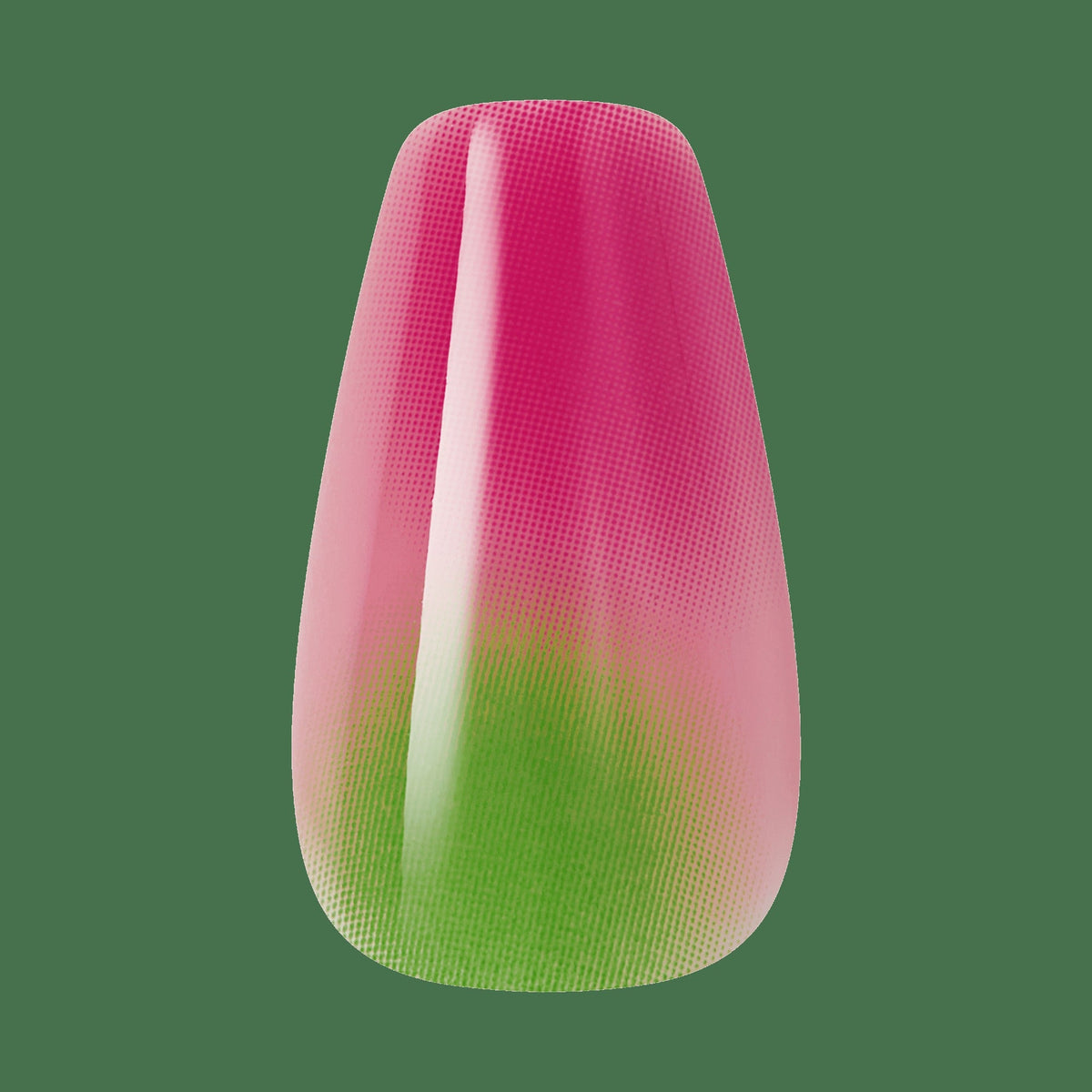 Kiss Glam Jeweled Press On Fake Glue Nails - Coconut Coast | 3D & Jewel Design, Pink & Green, Medium, Coffin