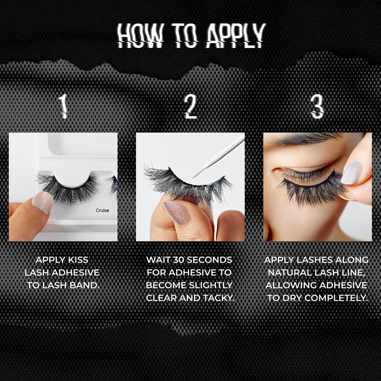 Kiss Lash Couture Rebel Collection False Eyelashes - smudged | 1 Pair, Strip Lashes, 14mm