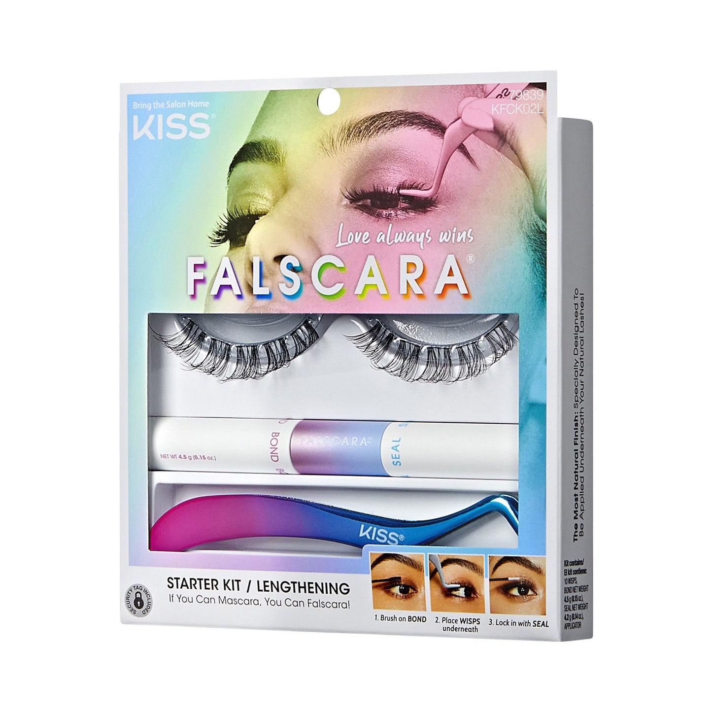Falscara Pride Starter Kit -Natural | DIY False Lash Extensions, Light Glam, Cluster Lash, Wispy Lashes, Pride, 10 Wisps, 12mm