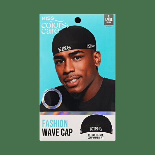 Kiss Colors & Care Premium Fashion Wave Cap - Black | Wave Cap, Double Compression, One Size, Hair Accessories