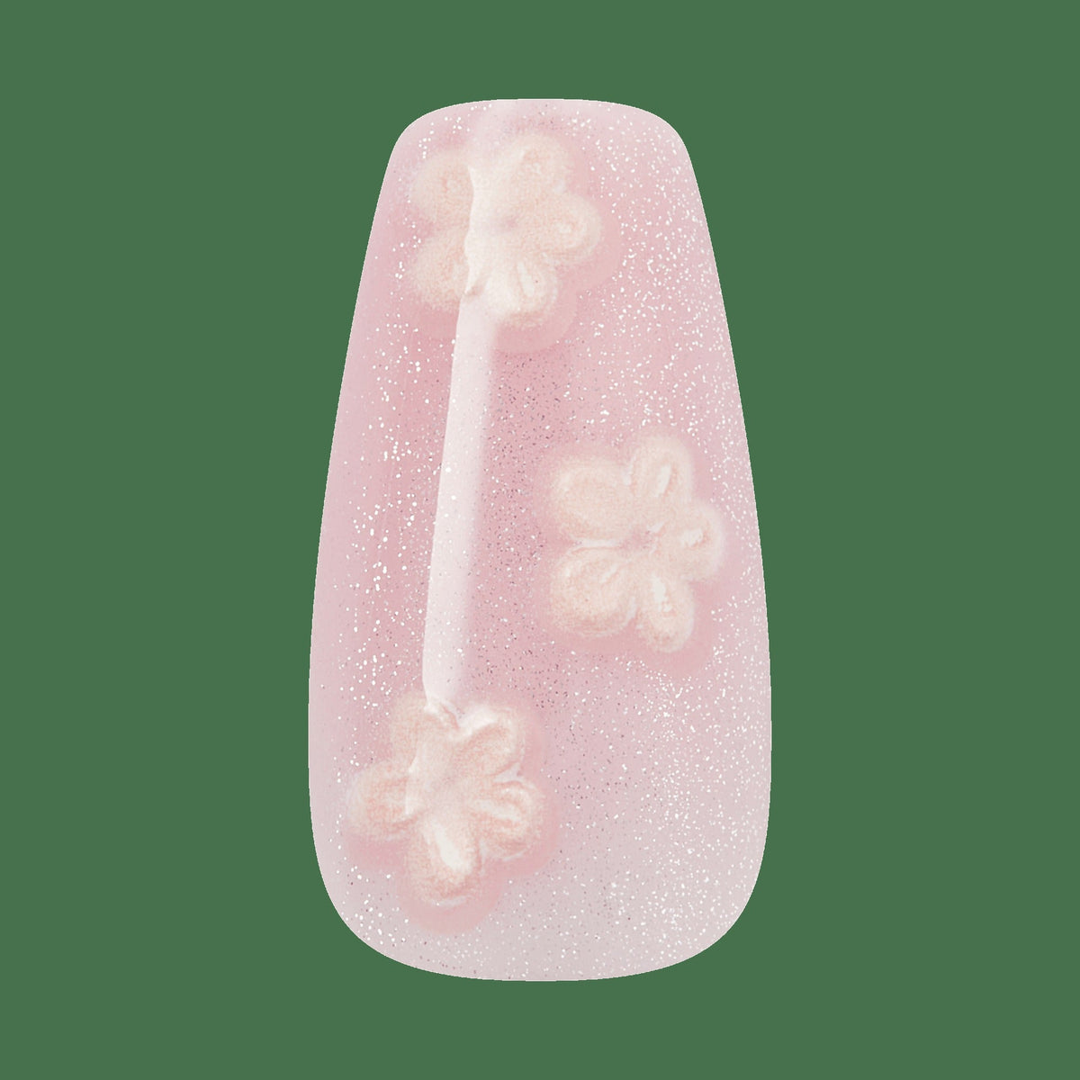 Kiss Nail Drip Press On Fake Glue Nails - Harmonious | 3D & Jewel Design, Pink, Medium, Coffin
