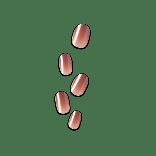 colorFX by Impress No Glue Fake Press On Nails - Blissful Radiance | Solid, Brown, Short, Oval, Manicure