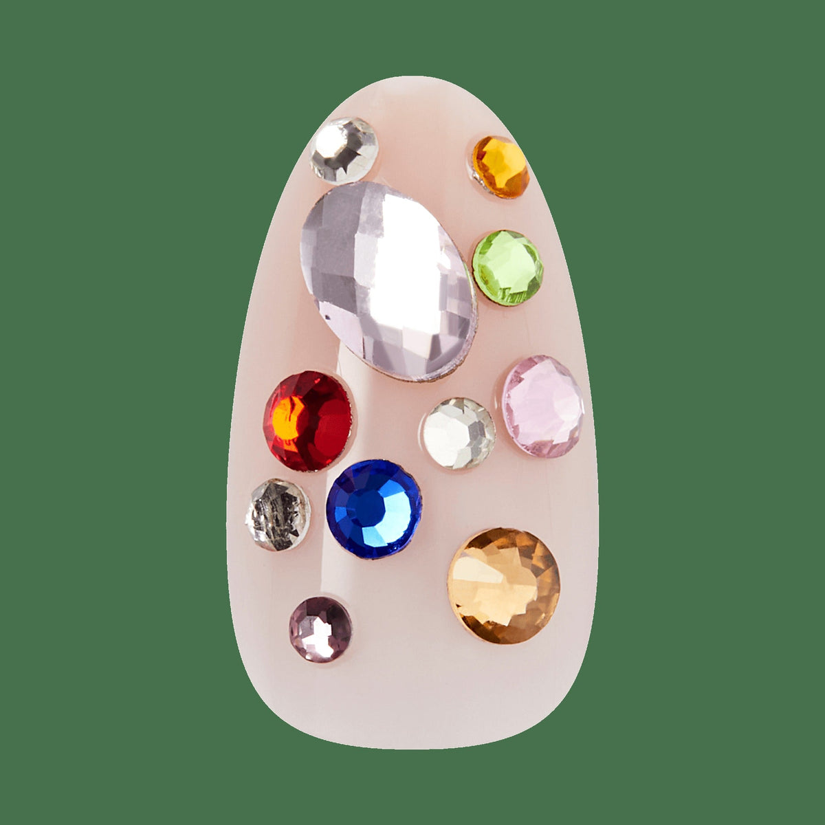Kiss Luxe Press On Fake Glue Nails - Golden Field | 3D & Jewel Design, Gold, Medium, Almond