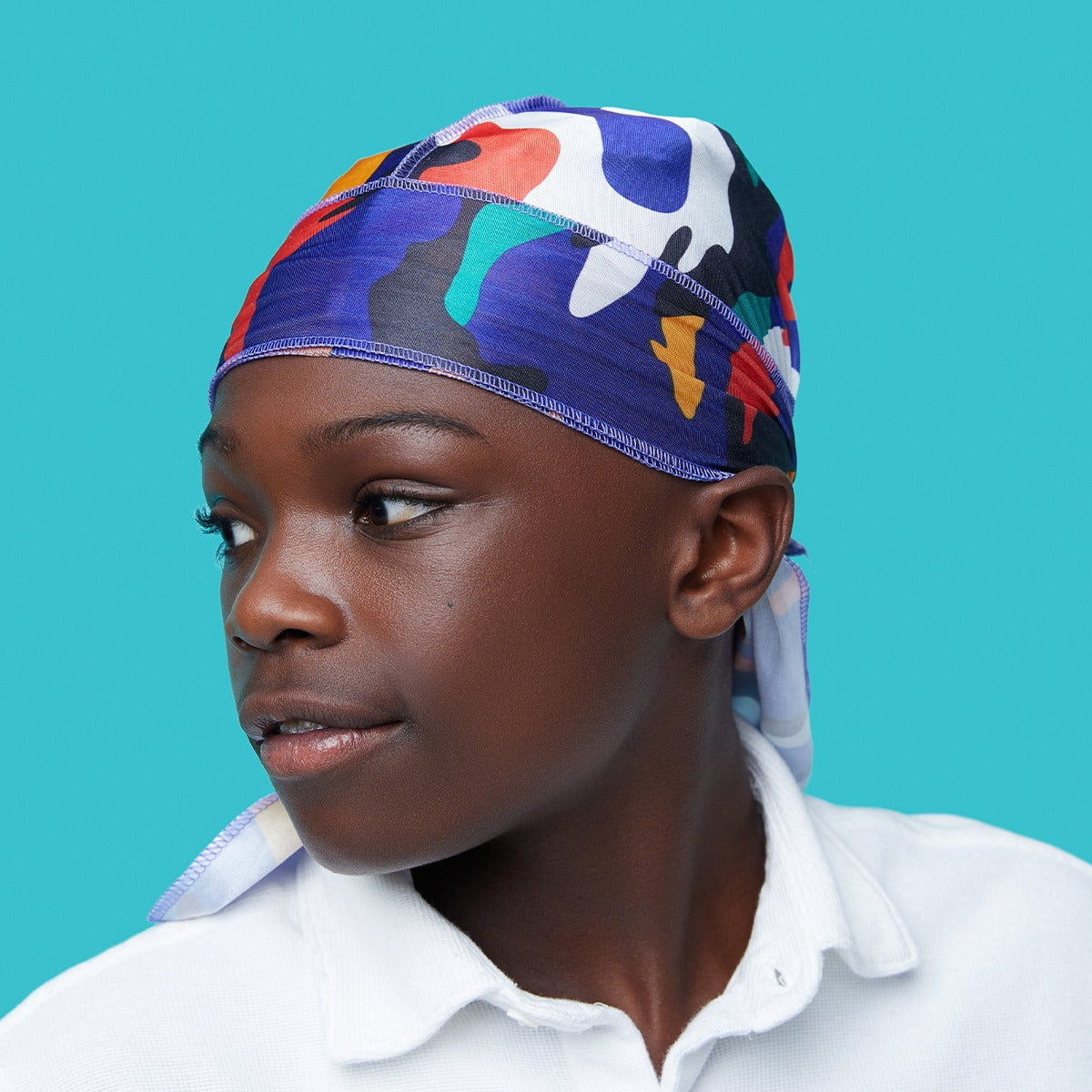 Kiss Colors & Care Kids Satin Premium Silky Powerwave Durag - Camouflage | Silk Durag, Wave Cap, One Size, Hair Accessories