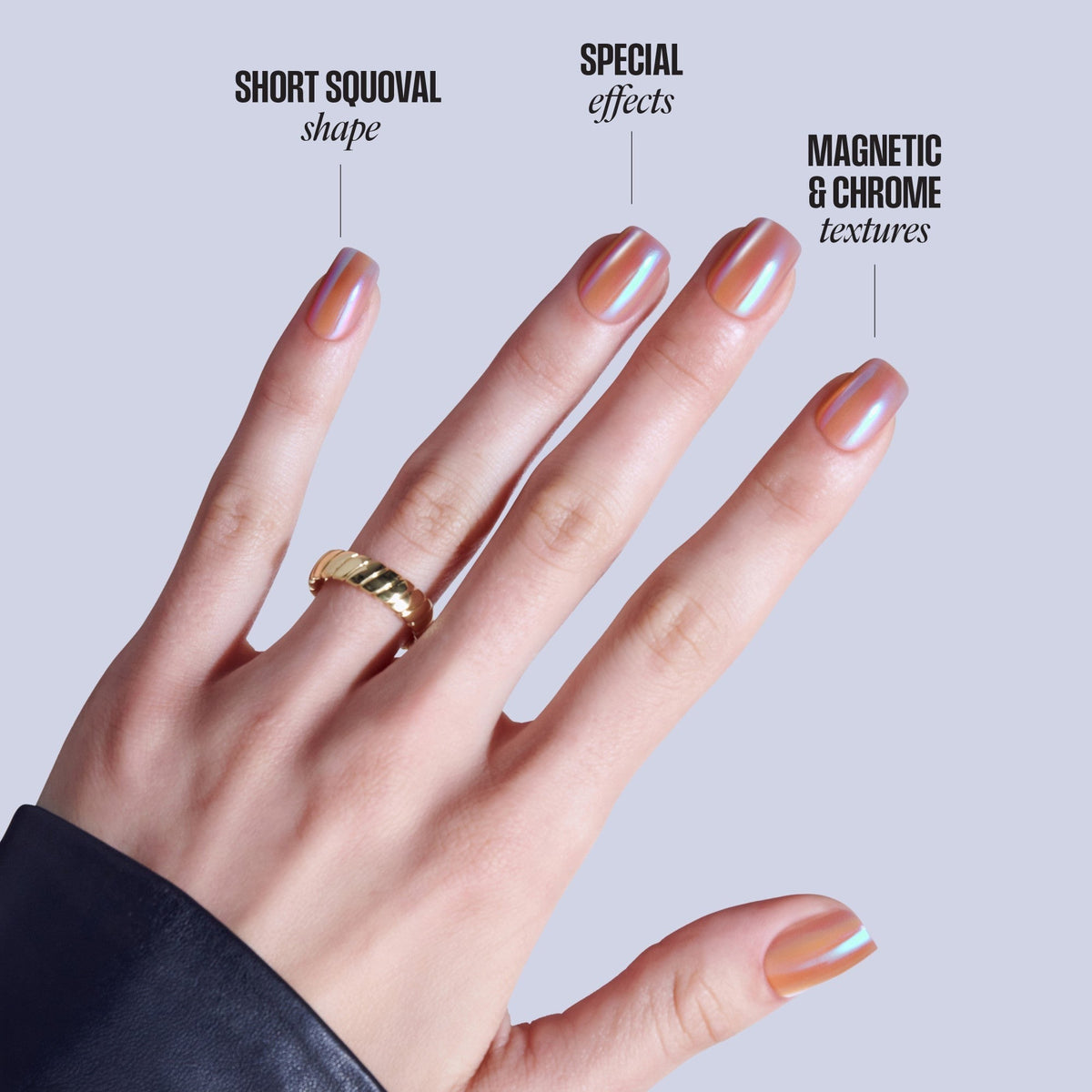Kiss Glam Embellished Press On Fake Glue Nails - Golden Hour Affairs | Design, Pink, Short, Squoval