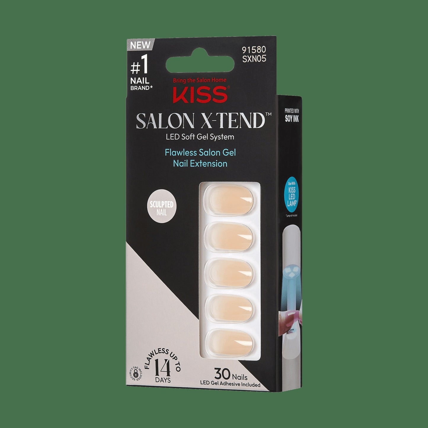 Kiss Salon X-tend Color Press On Soft Gel Nails - Moonlight | Solid, Beige, Medium, Oval