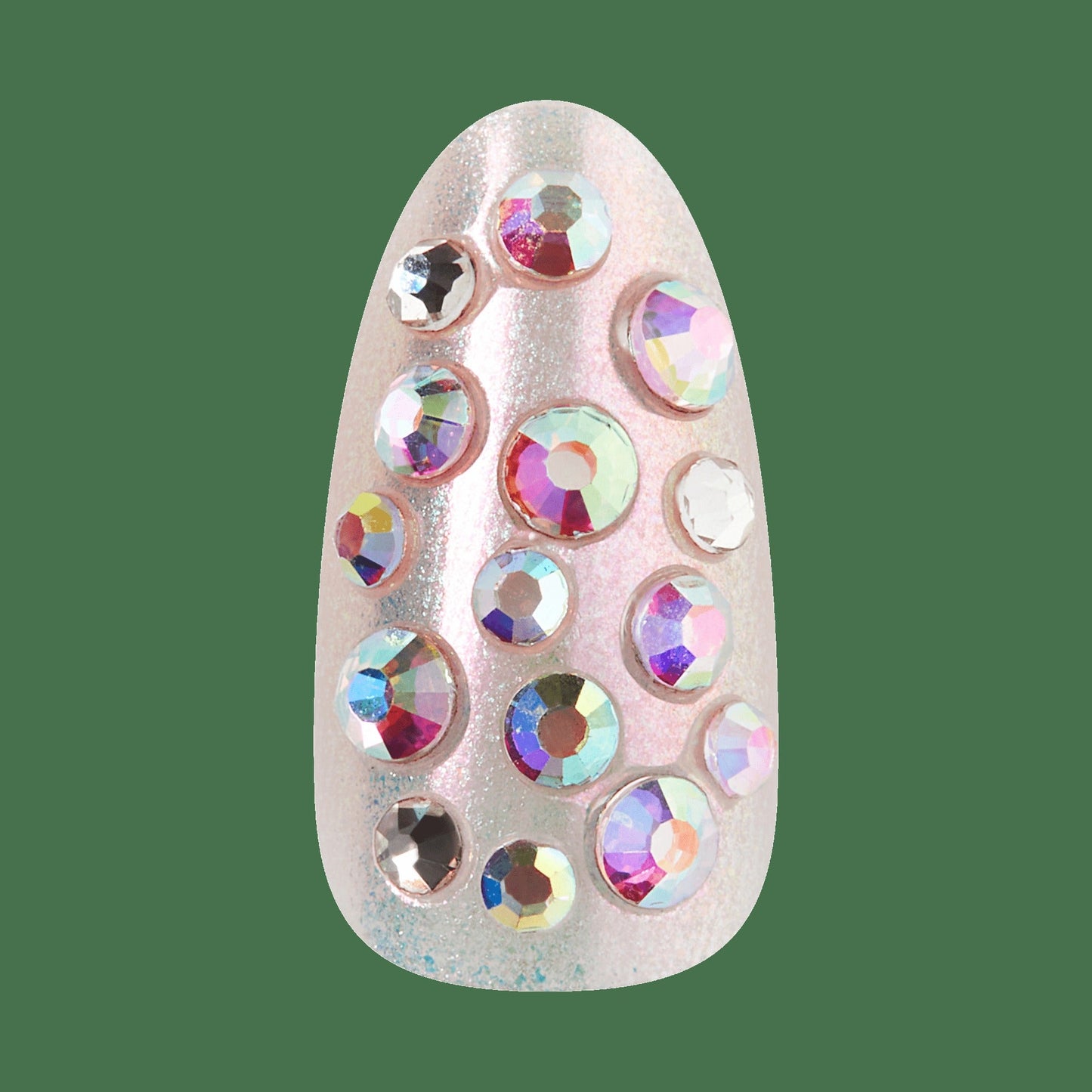 Kiss Luxe Press On Fake Glue Nails - Rose Knot | 3D & Jewel Design, Pink, Medium, Almond