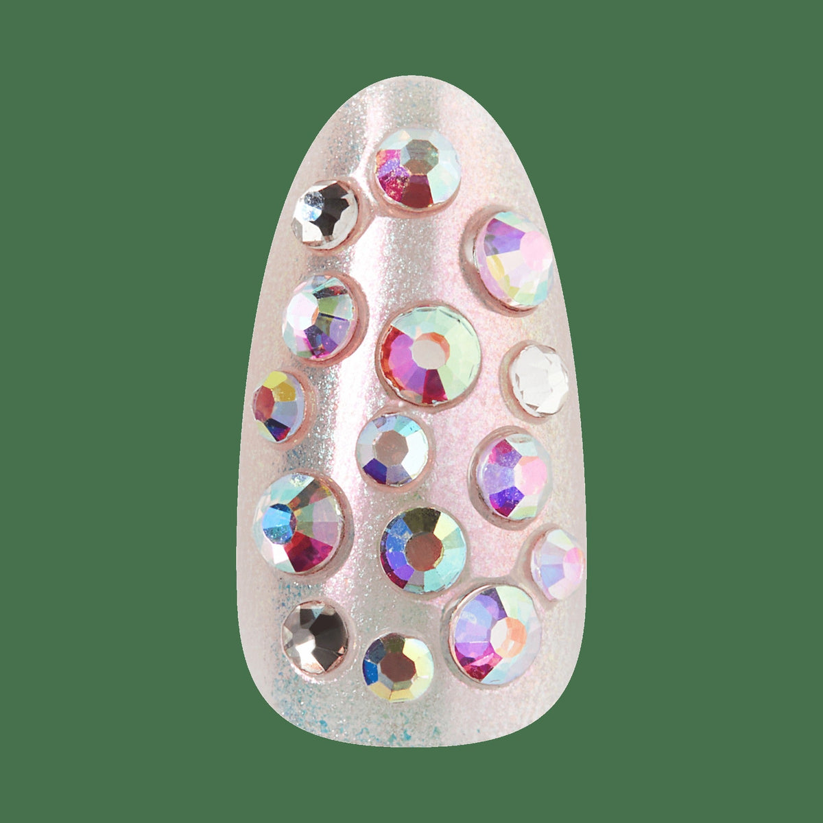 Kiss Luxe Press On Fake Glue Nails - Rose Knot | 3D & Jewel Design, Pink, Medium, Almond